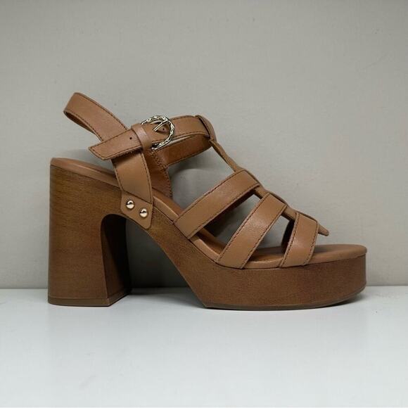 NWOB | Lucky Brand | Imana Fisherman Platform Heel Sandal | Tan | Size 8.5 - Picture 2 of 15